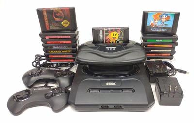 Vintage Sega Genesis Console w/ 32X & 14 Games