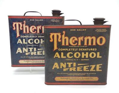 2 Thermo Anti-freeze 1 Gallon Advertising Cans