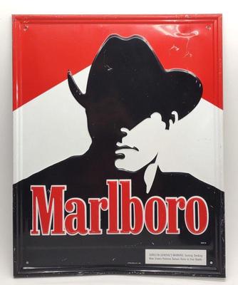 Sale Photo Thumbnail #479: Vintage Marlboro Tin Embossed Advertising Sign