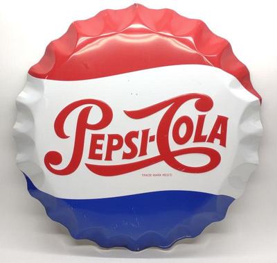 Pepsi-Cola Bottle Cap SST Advertising Sign (Repro)
