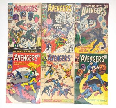(6) Avengers #56, 58-62 Marvel Comics