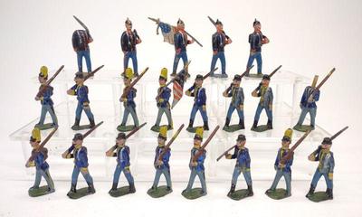 21 American US Civil War Lead Toy Soldiers