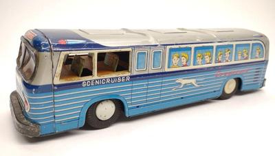 Vintage Japan Tin Litho Scenicruiser Toy Bus