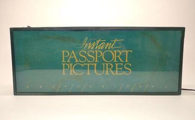 Vintage Double Sided Passport Lighted Ad. Sign