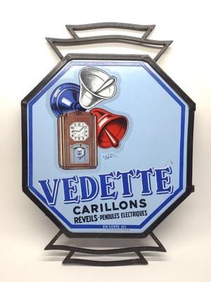 Double Sided Porcelain Enamel French Vedette Sign