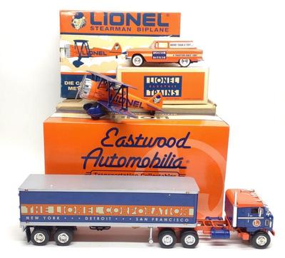 Sale Photo Thumbnail #337: (3) Lionel Toy Diecast Car, Semi Truck & Airplane