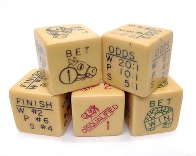 Vintage Bakelite Horse Betting Dice Game