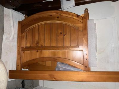 Wooden twin bed