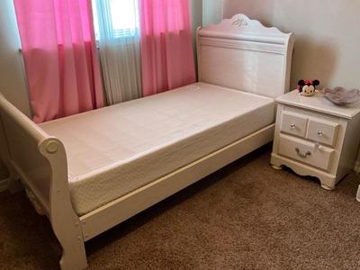 Cream twin size bed