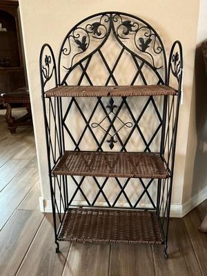 Metal and wicker stand