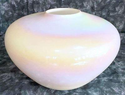 Cambridge glass hand blown iridescent vase