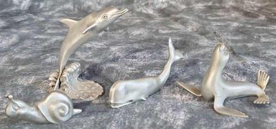 Vintage hudson pewter sea life and snail