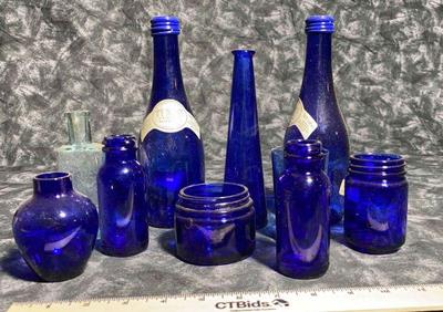Cobalt blue glass collection