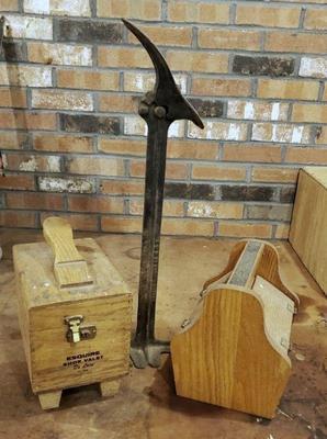 Antique cobblers stand shoe shine boxes