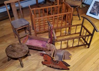 Children s furniture, chair, cradle, stool, doll horse