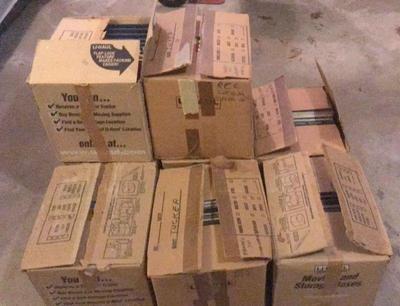 8 boxes of mystery records