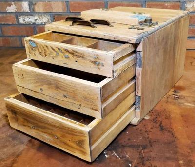 Vintage tool chest with lock