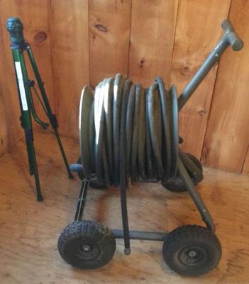 Hose reel with gear drive sprinkler