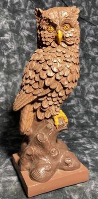 Painted 14 owl statue