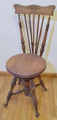 Antique spindle ball claw foot chair