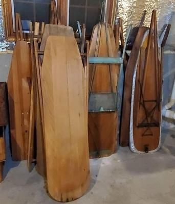 Vintage and antique wooden ironing boards