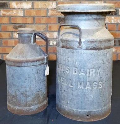 Antique dairy can and jug