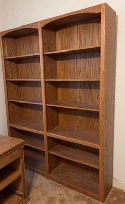 Double wooden bookshelf