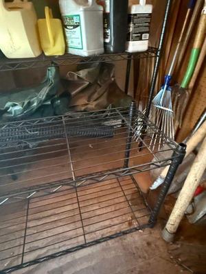 Metal shelving units