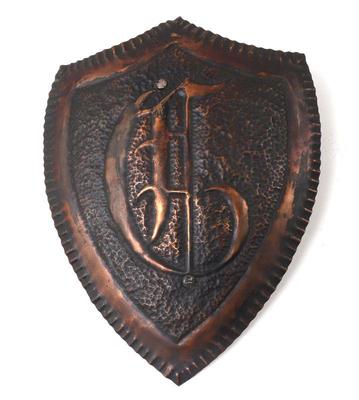 Lot 130 embossed copper buckler shield