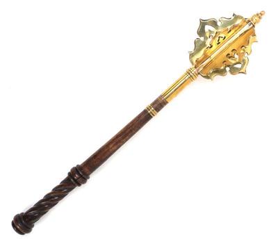 Lot 34 polished brass battle mace 16th c. style