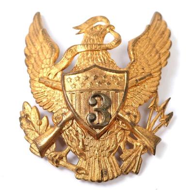 Lot 124 early brass helmet badge great seal of the united states