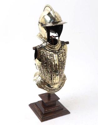 Lot 129 embossed miniature brass half armour