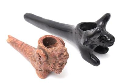 Lot 398 two handcrafted animal pipes
