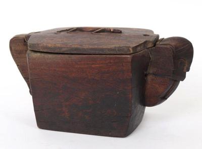 Lot 264 indonesian wood carved mortar wcover