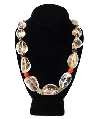 Lot 147 gorgeous crystal quartz and glass bead necklace