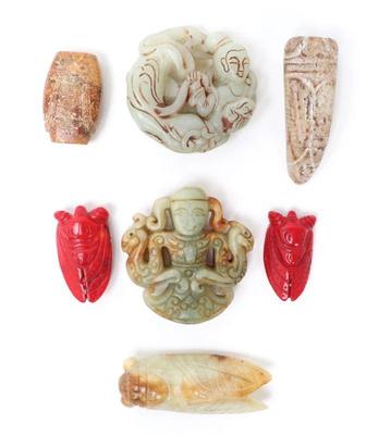 Lot 177 collection of chinese hardstones 7 pieces
