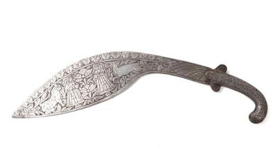 Lot 48 engraved indian kukri sword