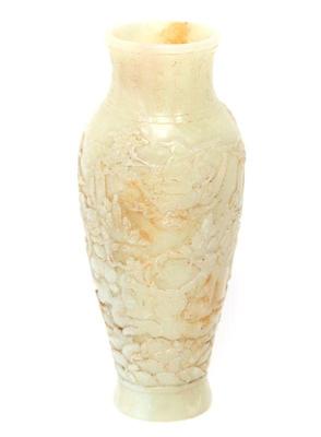 Lot 300 chinese heavy hardstone vase landscape
