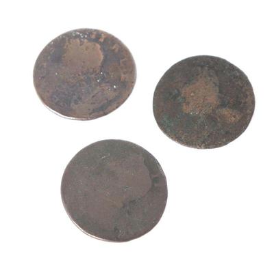 Lot 232 three shipwreck great britian halfpenny coins
