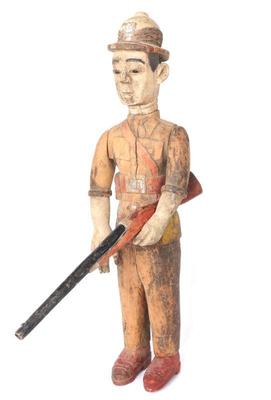 Lot 392 folk art colonial standing figure of solider ibibio nigeria