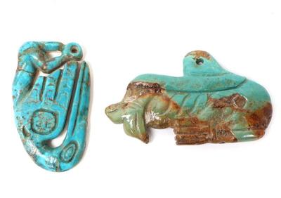 Lot 180 two native american turquoise pendants