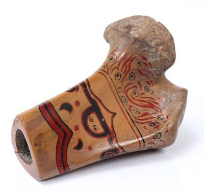 Lot 222 chinese folk art painted animal bone