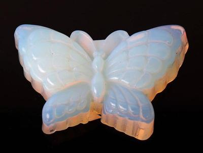Lot 207 lovely raw opal carved butterfly