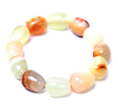 Lot 160 agate stone polished bead bracelet