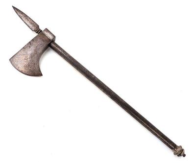 Lot 42 profusely silver inlaid saddle axe whidden dagger