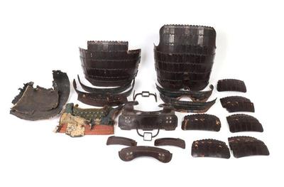 Lot 135 japanese samurai armour set parts, edo period 1603 1868