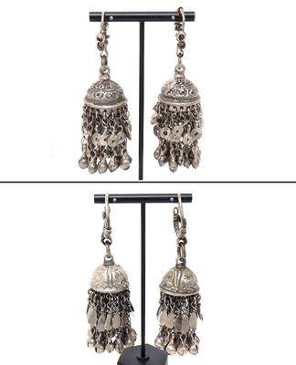 Lot 166 two sets of indian silver earrings 165 grams