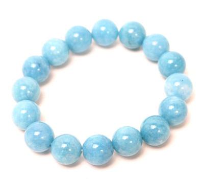 Lot 161 stunning aquamarine polished bead bracelet