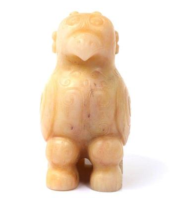 Lot 318 chinese white hardstone bird
