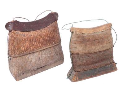 Lot 385 two filipino hand made rattan bamboo bags
